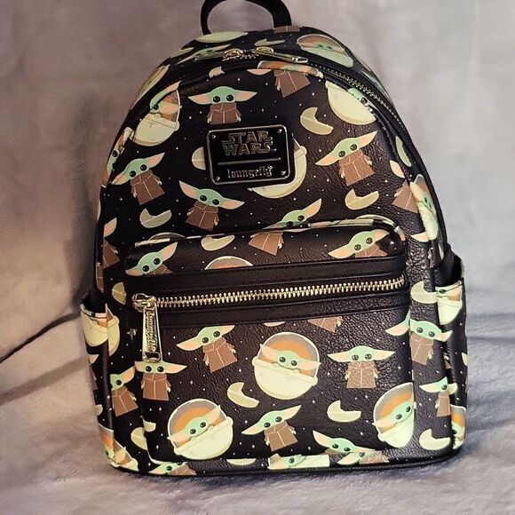 Disney Star Wars Loungefly Bag and Yoda Ear Bundle